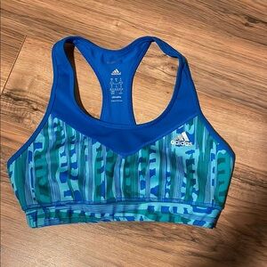 Adidas Vibrant Blue and Green Sports Bra